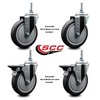 Service Caster 5 Inch Thermoplastic Rubber 38 Inch Threaded Stem Caster Set 2 Brakes SCC SCC-TS20S514-TPRB-381615-2-PLB-2